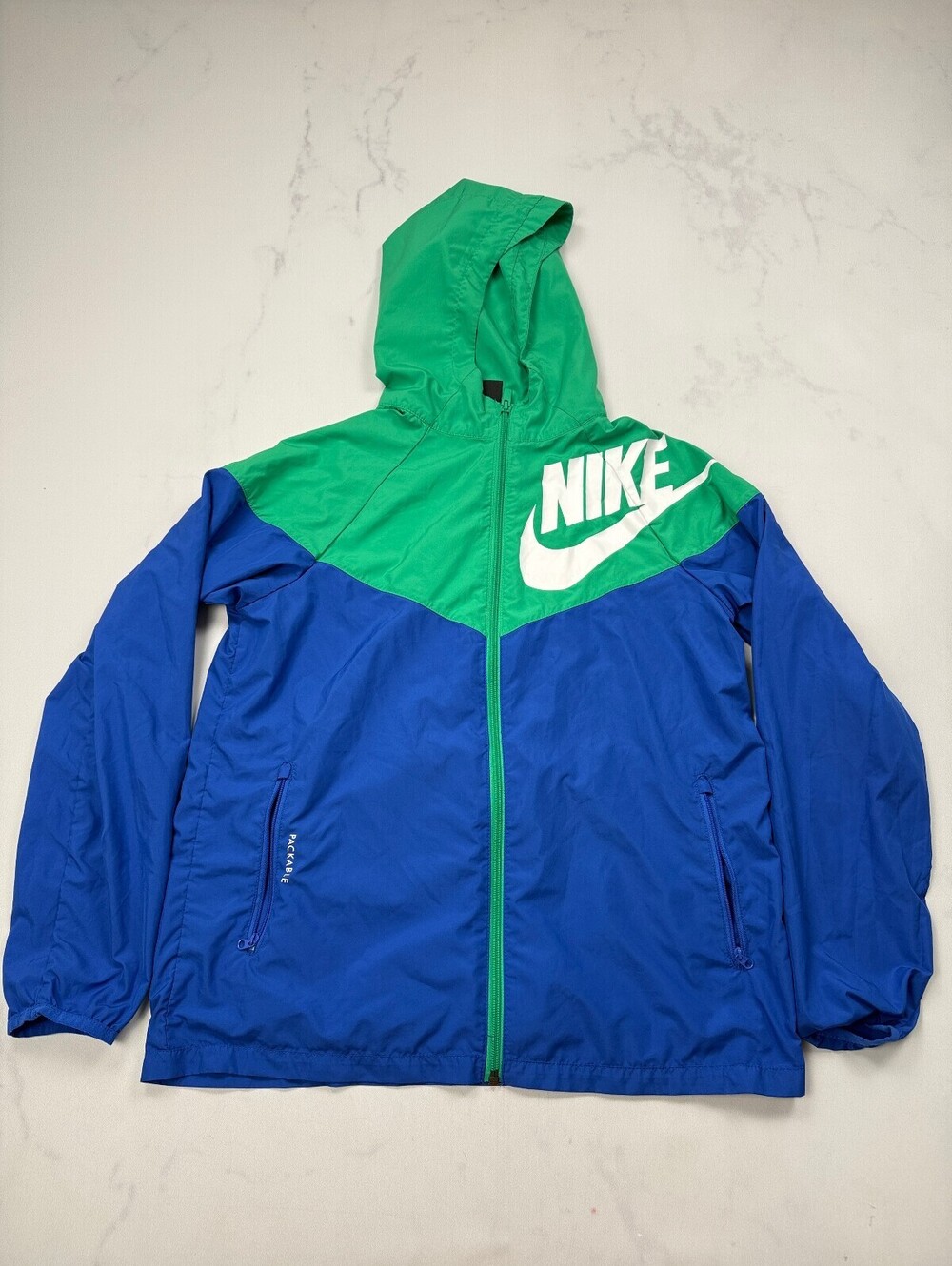 Nike Loose Fit Jacket Blue Green Contemporary Bold Statement Piece - Boys XL